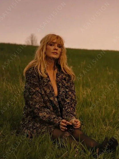 Kelly Reilly TV Series Yellowstone S05 Beth Dutton Floral Blazer Coat