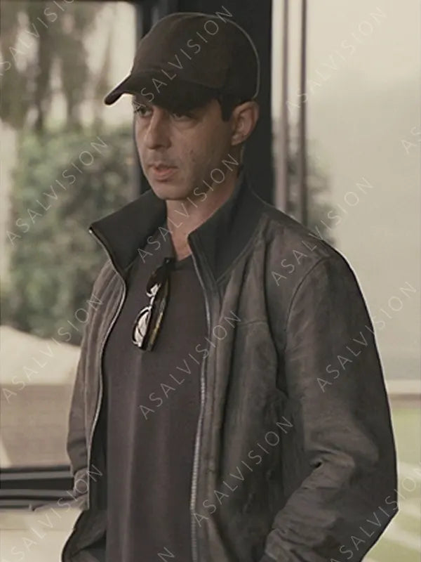 Kendall Roy Succession S04 Jeremy Strong Grey Bomber Suede Jacket