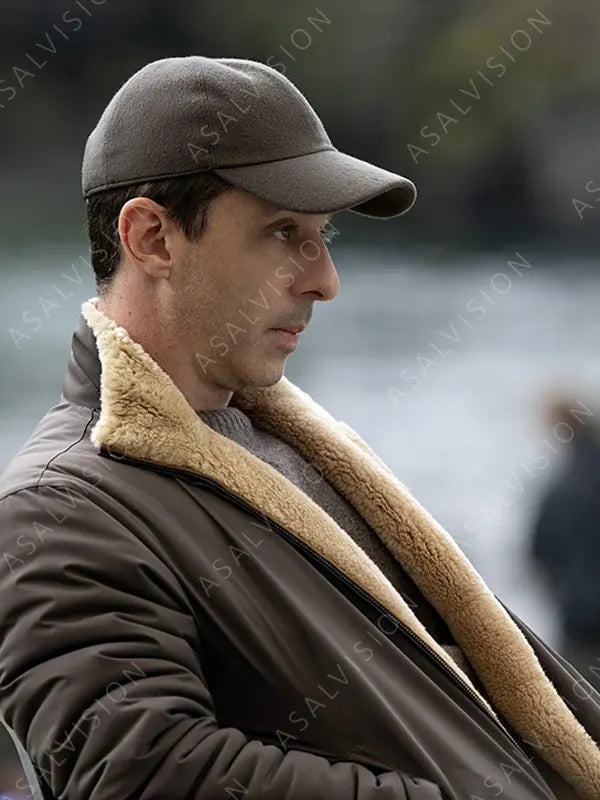 Kendall Roy Succession S04 Jeremy Strong Shearling Leather Jacket