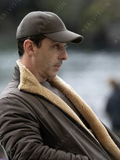 Kendall Roy Succession S04 Jeremy Strong Shearling Leather Jacket