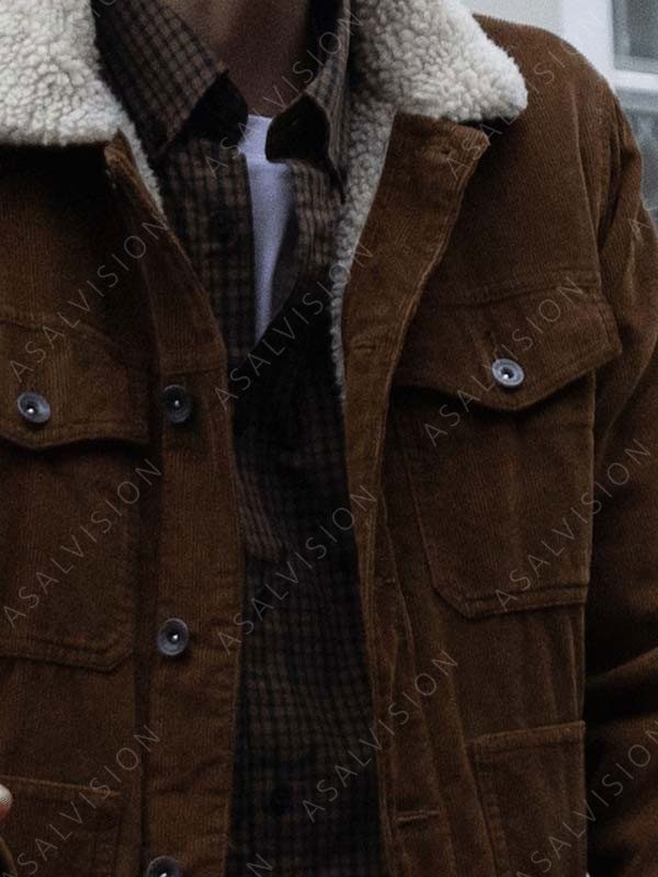 Kent Weber Surprised By Oxford 2023 Ruairi O’Connor Brown Shearling Jacket