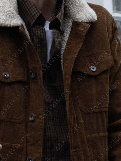 Kent Weber Surprised By Oxford 2023 Ruairi O’Connor Brown Shearling Jacket