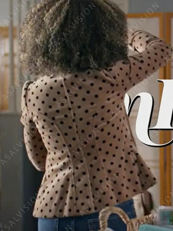 Kerry Washington Polka Dot Brown Blazer