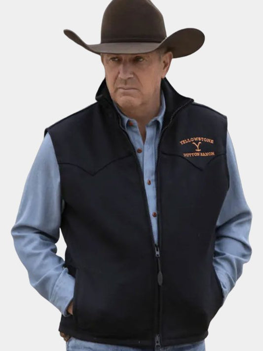Kevin Costner Yellowstone John Dutton Black Vest