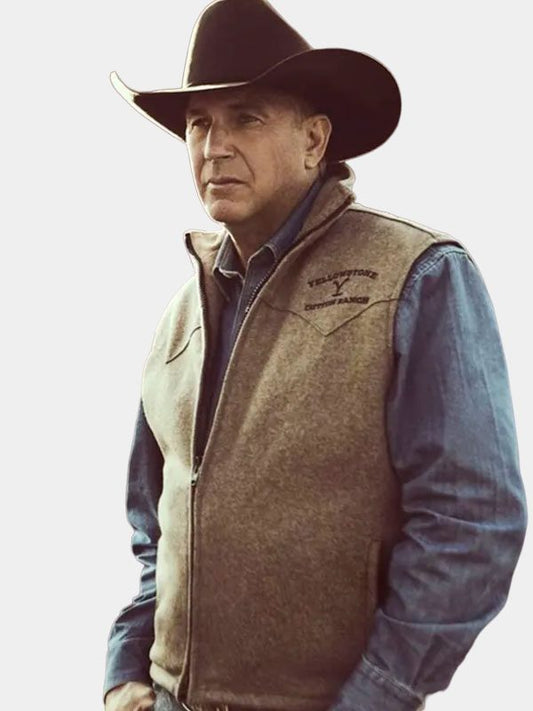 Kevin Costner Yellowstone John Dutton Brown Vest