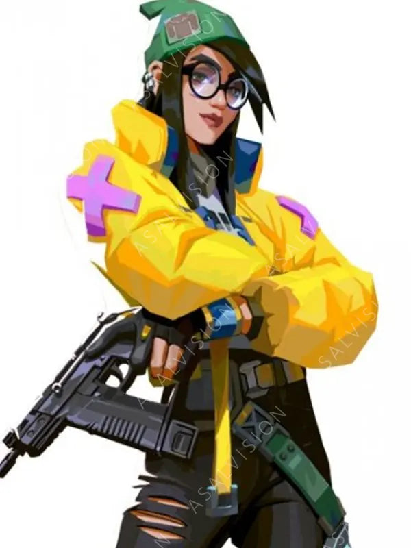 Killjoy Valorant Yellow Cropped Leather Jacket