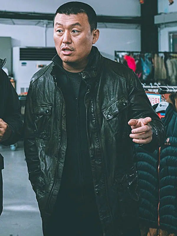 Kim Min-jae The Roundup Punishment 2024 Kim Man-jae Leather Jacket