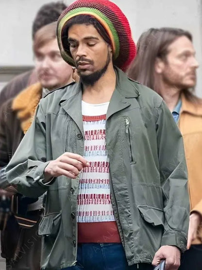 Kingsley Ben-Adir Movie Bob Marley One Love 2024 Bob Marley Cotton Jacket