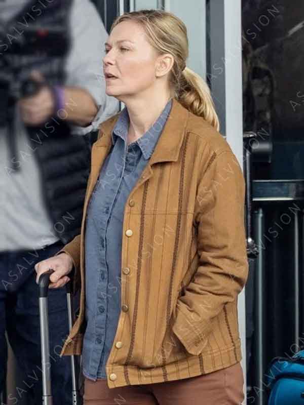 Kirsten Dunst Movie Civil War 2024 Lee Brown Jacket