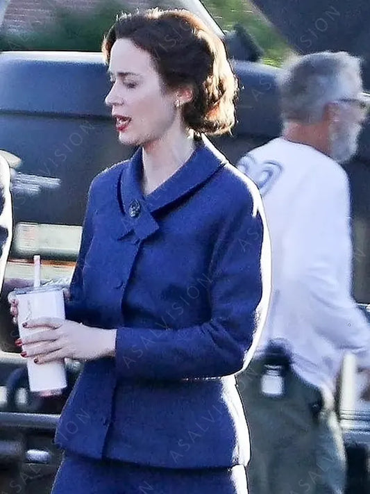 Kitty Oppenheimer Emily Blunt Blue Coat