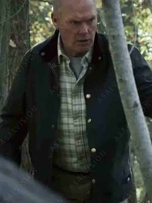 Knox Goes Away 2024 Michael Keaton Black Jacket