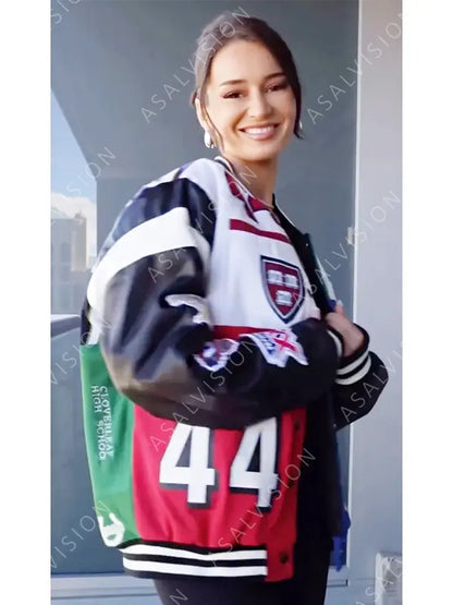 Kristin Juszczyk Super Bowl LVIII 49ers Multicolor Bomber Jacket