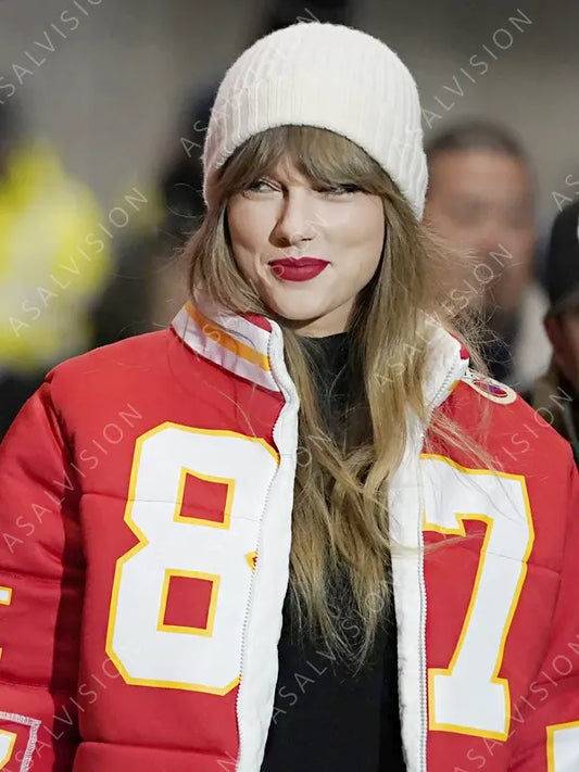 Kristin Juszczyk Taylor Swift Kelce 87 Puffer Jacket