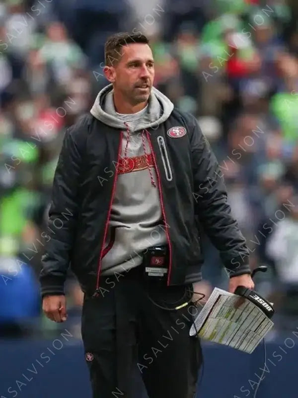 Kyle Shanahan 49ers Bomber Satin Jacket