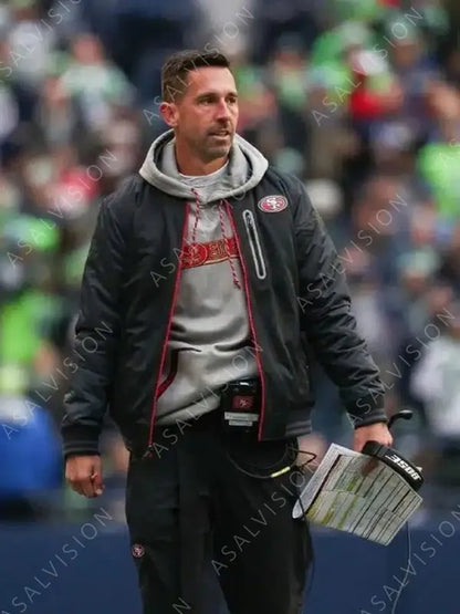 Kyle Shanahan 49ers Bomber Satin Jacket