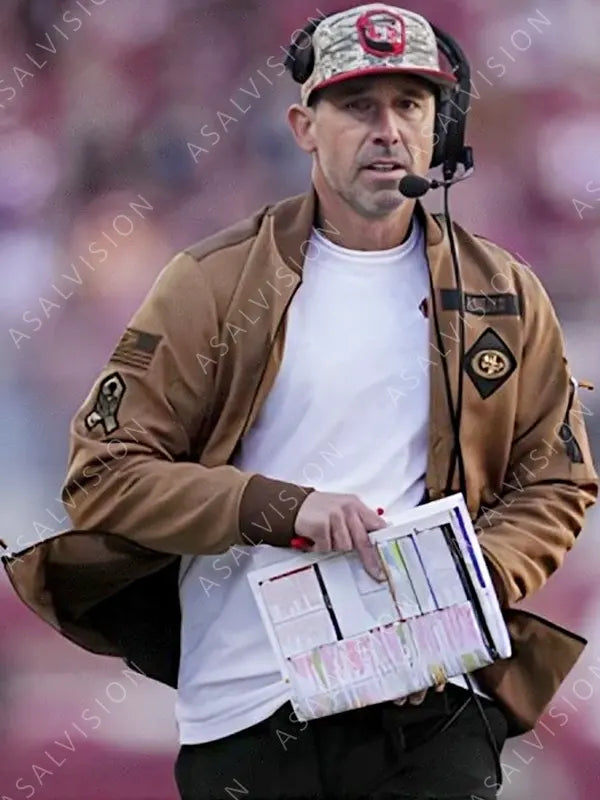 Kyle Shanahan 49ers Salute To Service Brown Jacket