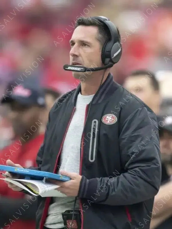 Kyle Shanahan San Francisco 49ers Bomber Satin Jacket