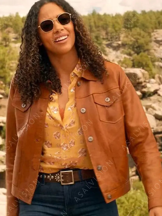 Kylie Bunbury Big Sky Season 3 Brown Leather Jacket