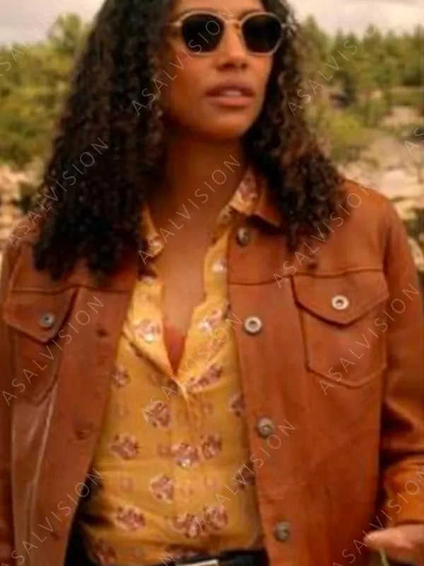 Kylie Bunbury Cassie Dewell Big Sky S03 Leather Brown Jacket
