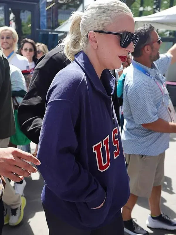 Lady Gaga 2024 Olympics USA Half Zip Fleece Jacket