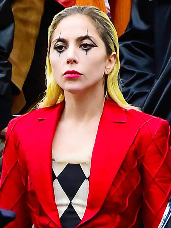 Lady Gaga Red Frill Blazer