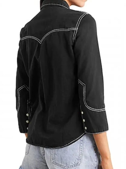 Laramie TV Series Yellowstone Hassie Harrison Black Shirt