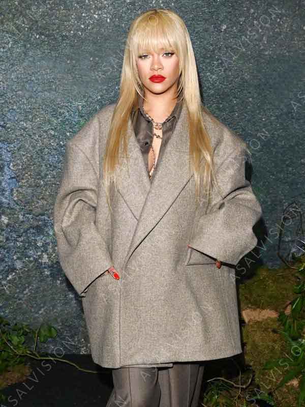 Launch Party Rihanna Oversized Wool Coat
