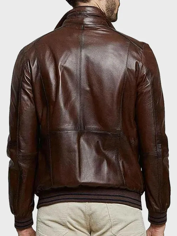 Leather Bomber Jacket For Men
