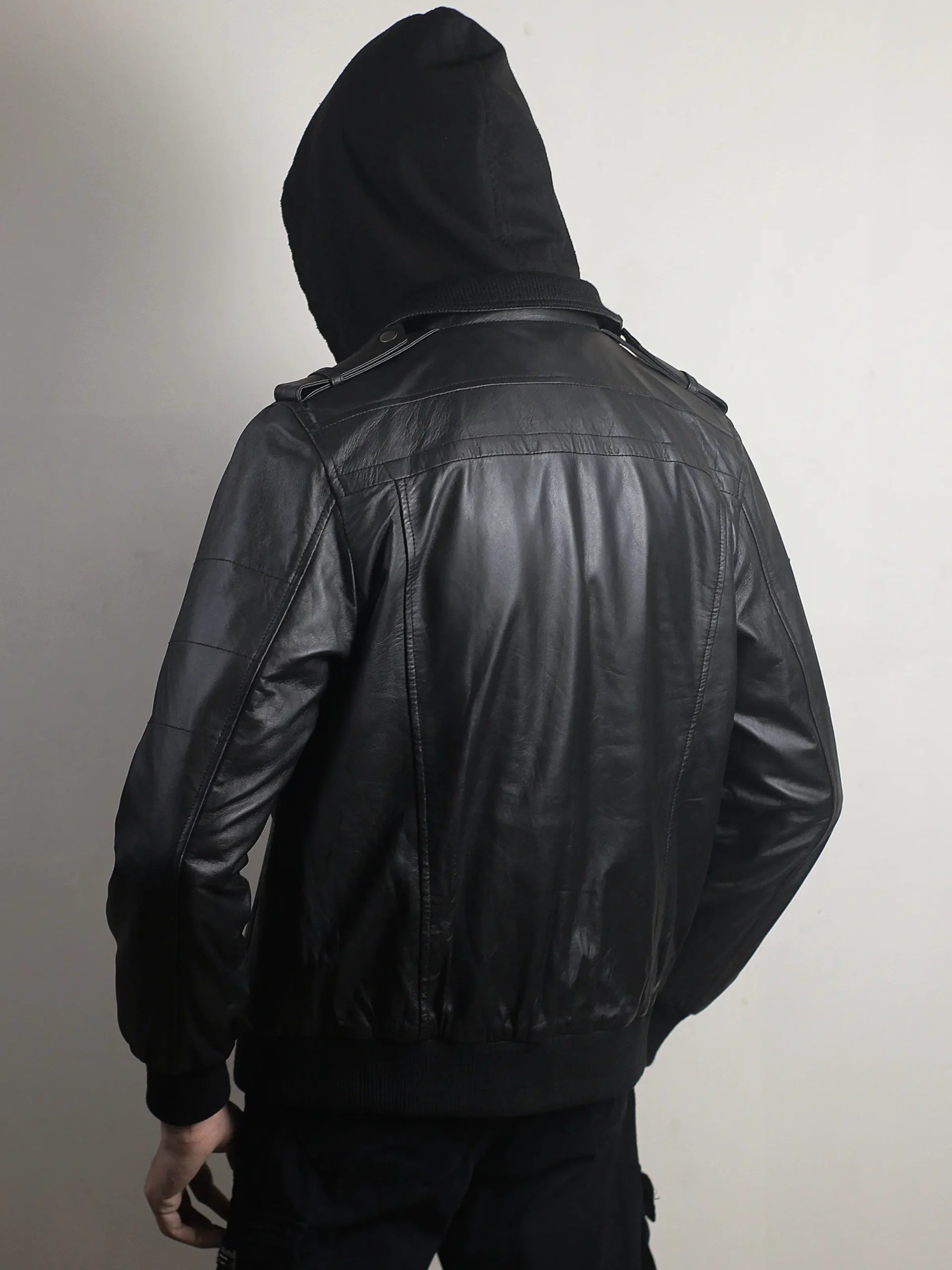Hooded Leather Jacket