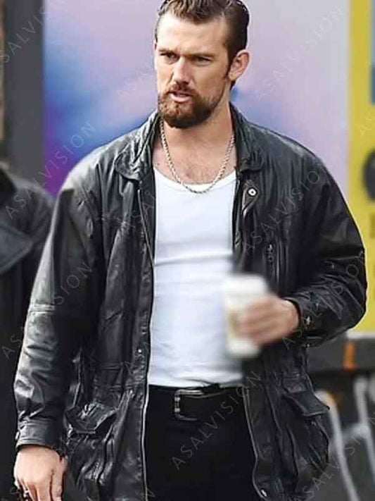 Leff Movie 5lbs Of Pressure 2024 Alex Pettyfer Black Leather Jacket
