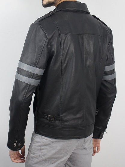 Resident Evil 6 Black Distressed Leather Jacket