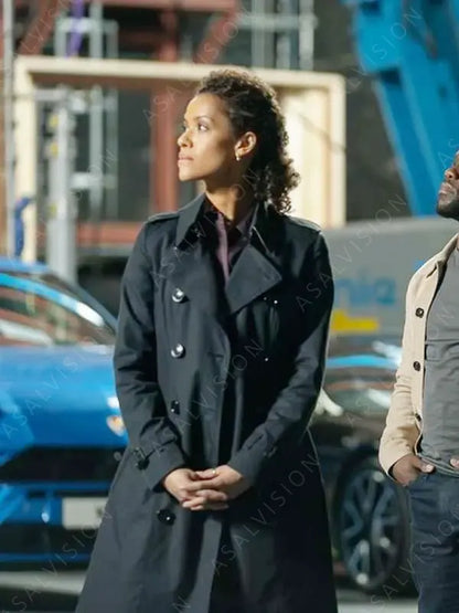 Lift 2024 Gugu Mbatha-Raw Black Double Breasted Coat