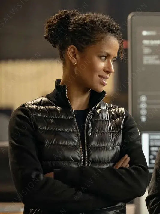Lift 2024 Gugu Mbatha-Raw Black Puffer Jacket