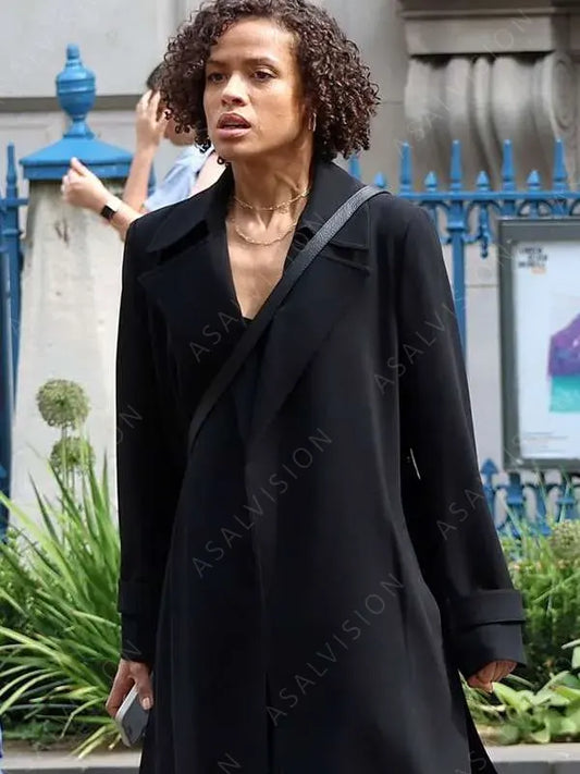 Lift 2024 Gugu Mbatha-Raw Black Wool Trench Coat
