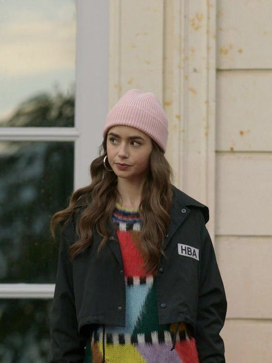 Lily Collins Emily In Paris Cropped Black Jacket