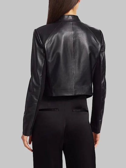 Lily Collins Leather Jacket