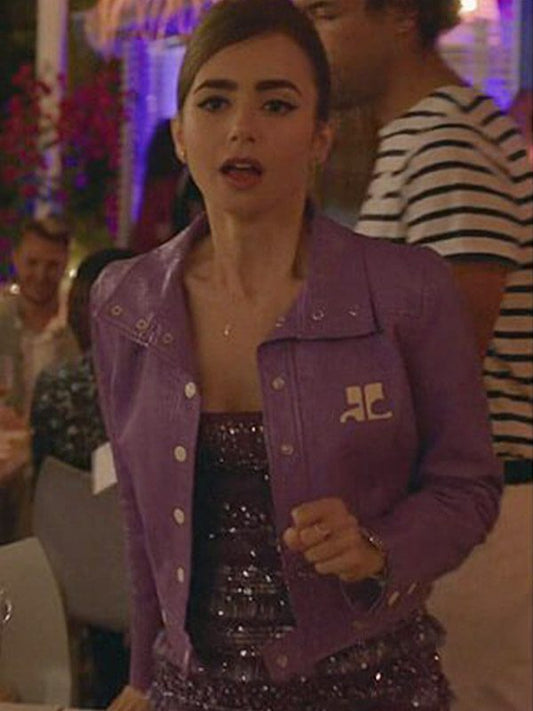 Emily in Paris Lily Collins Purple Jacket