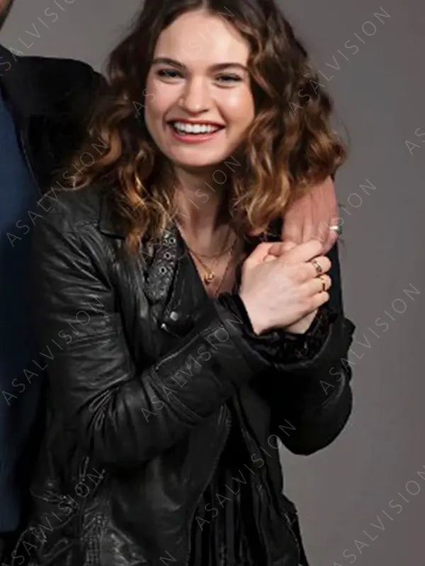 Lily James What’s Love Got To Do With It Leather Jacket