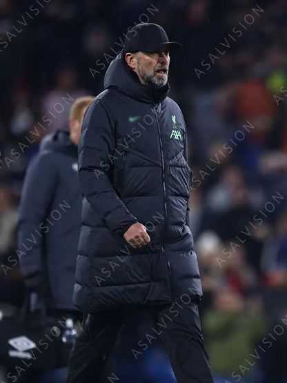 Liverpool FC Strike Black Puffer Hooded Jacket