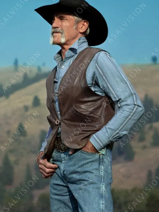 Lloyd Pierce Yellowstone Leather Brown Vest