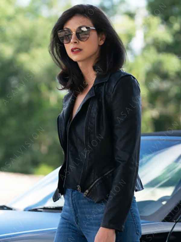 Lorena Nascimento Movie Last Looks Morena Baccarin Black Biker Leather Jacket