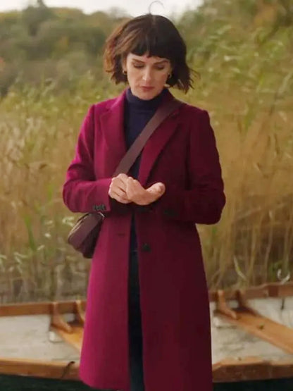 Love Of The Irish Shenae Grimes-Beech Burgundy Trench Coat