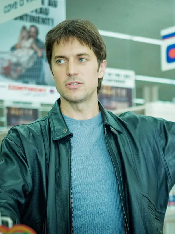 Lucas Bravo Freedom 2024 Bruno Sulak Black Leather Jacket