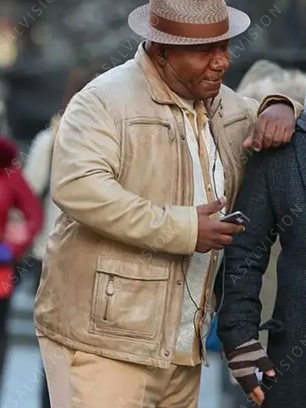 Luther Stickell Mission Impossible 6 Fallout Ving Rhames Waxed Beige Leather Jacket