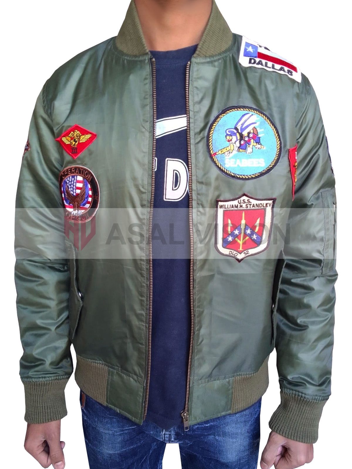 MA-1 Olive Green Bomber Jacket With Patches