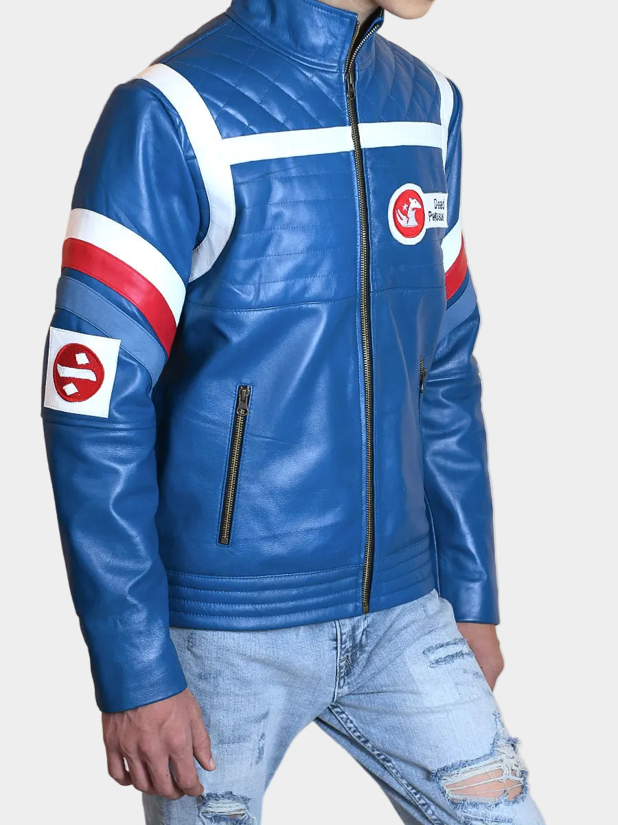 MCR Party Poison Blue Leather Jacket