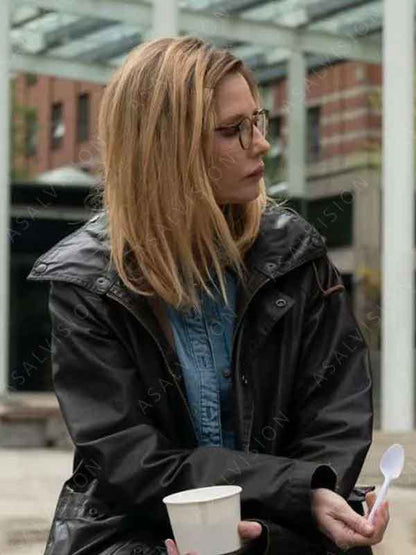 Maddie McKay Movie Little Wing 2024 Kelly Reilly Black Leather Jacket