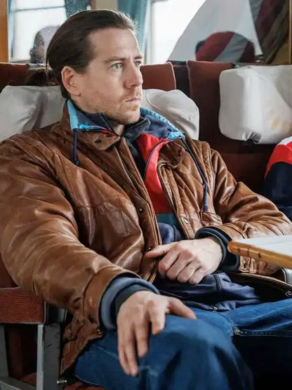 Magnus Lyng Blindspår 2025 Pål Sverre Hagen Brown Leather Jacket