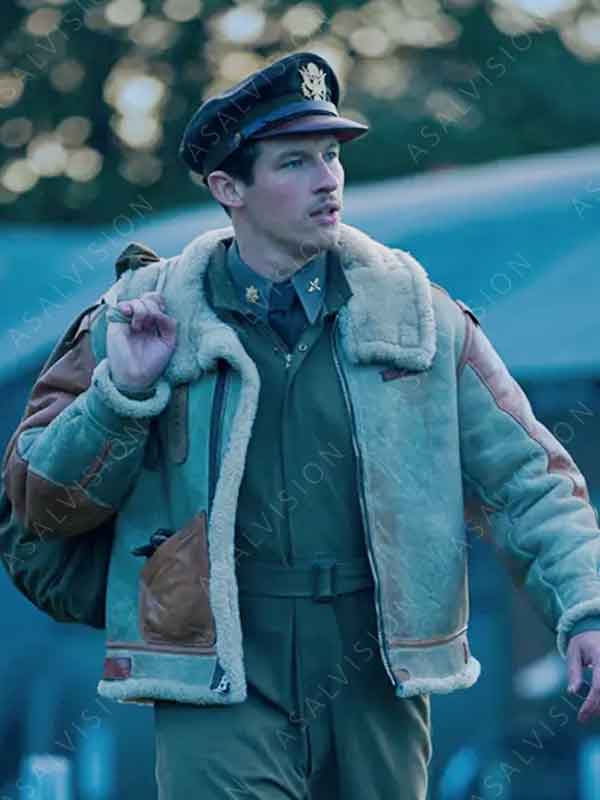Major John Bucky Egan TV Series Callum Turner Shearling Military Jacket