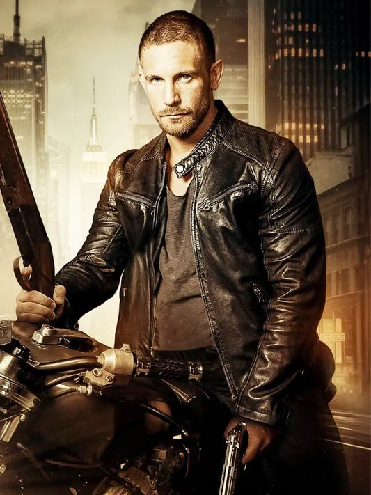 Man With No Past 2025 Adam Woodward Leather Black Jacket
